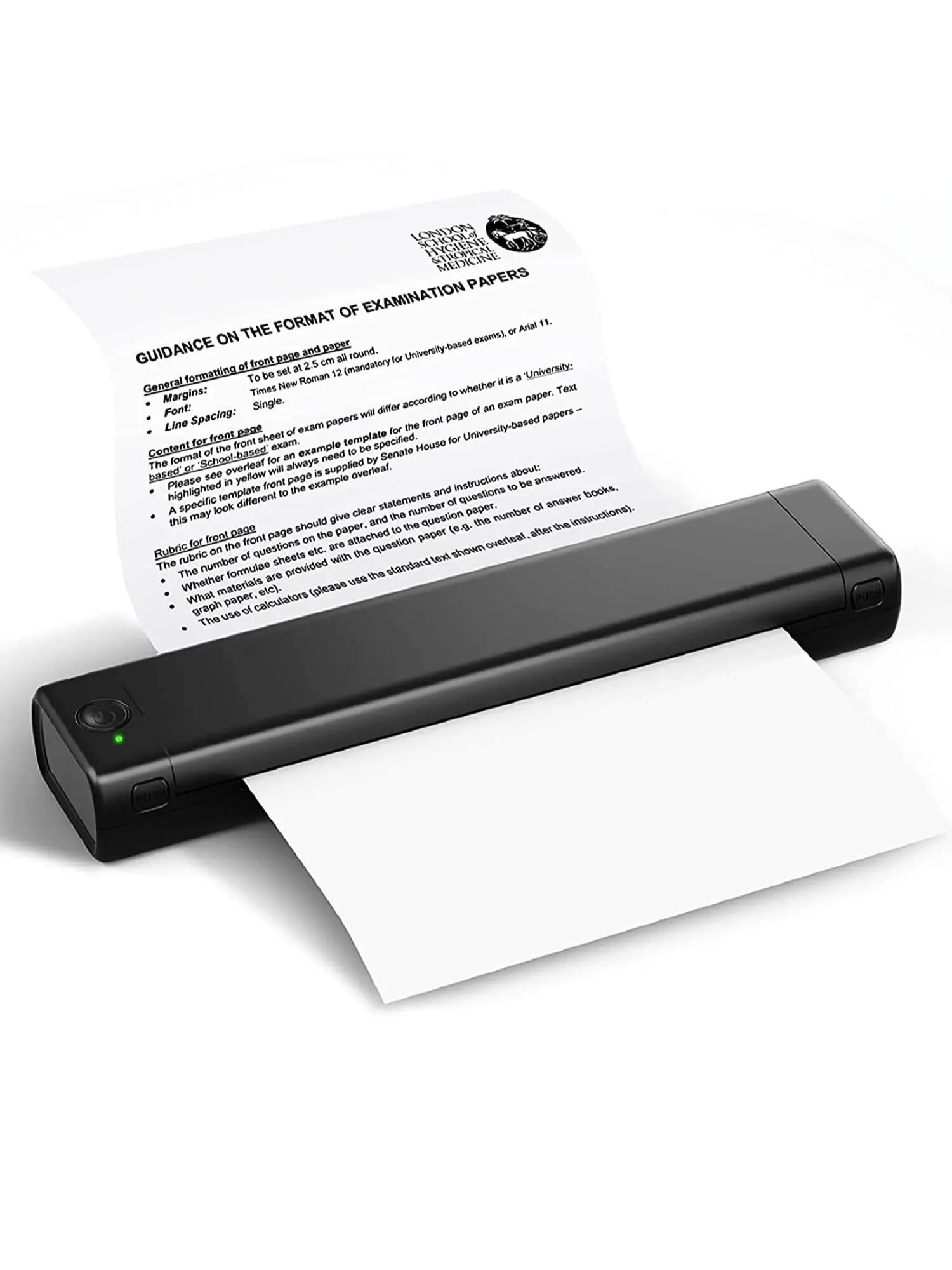 Bisofice A4 Portable Thermal Printer, Rechargeable Bluetooth Printer for Mobile Phone and Computer, Support 2''/3''/4'' Paper, Compact Printer for Office, Travel, Study, Home, Black