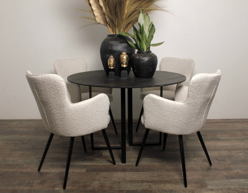 Luxe Eetkamerstoel WING Wit – ø 58x61x87 cm - Lucy&