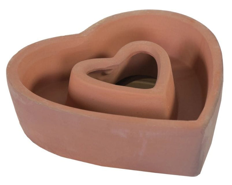 Luxe Bloempot HEART Terracotta – D26 H8 cm - Lucy&