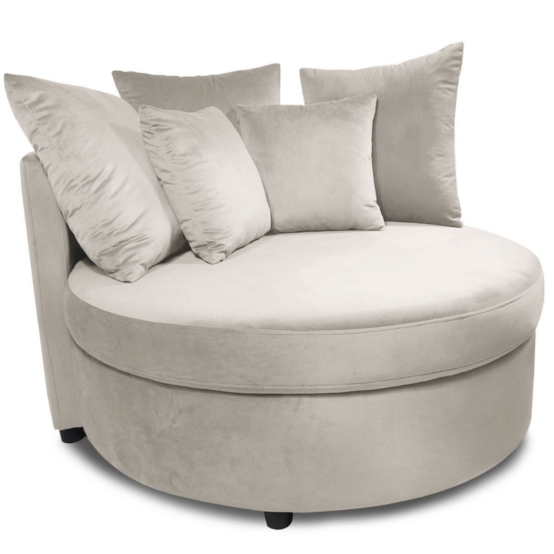 Luxe XXL Fauteuil SOFIE Taupe - ø115 x H58 - Lucy&