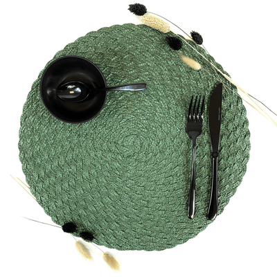 Luxe Placemat HAS - ø 38 cm - Groen - Lucy's Living