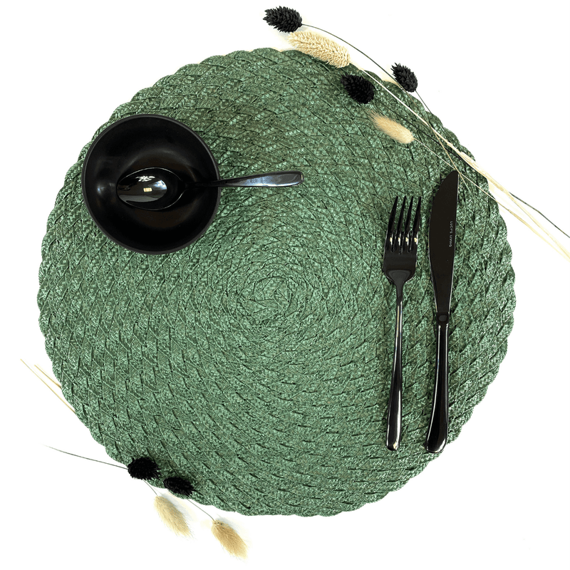 Luxe Placemat HAS - ø 38 cm - Groen - Lucy&