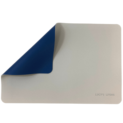 Luxe Placemat ALLORA  - 45 x 30 cm - Blauw/Grijs - Lucy's Living